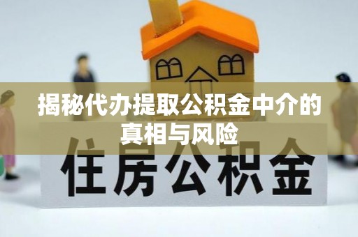 南漳揭秘代办提取公积金中介的真相与风险